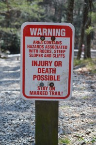 One of many, many signs like this that we saw in the park.