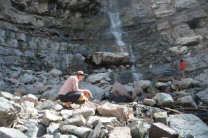 Stacey and Van Enjoying the Falls in Ouray