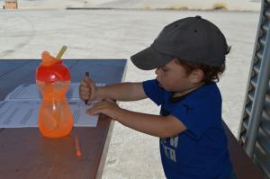 Van working on his junior ranger packet